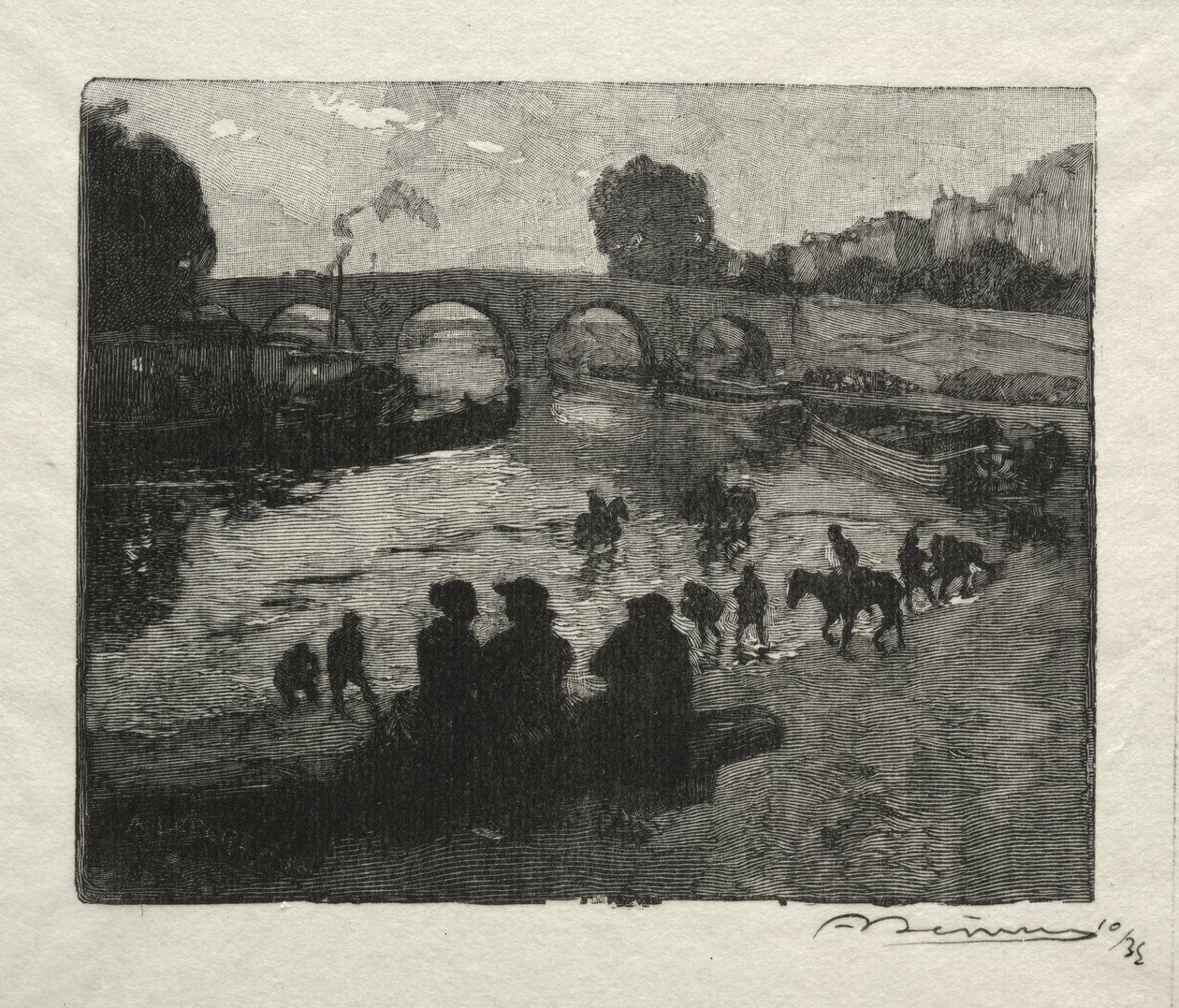 O Watering Place de Pont Marie de Auguste Louis Lepère