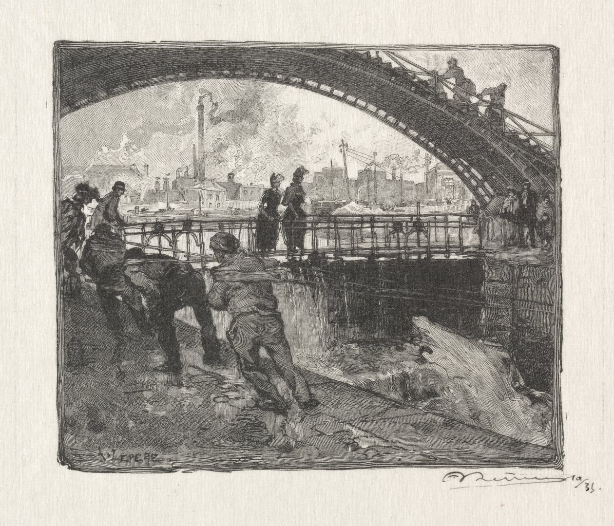 Eclusa do Canal St. Martin de Auguste Louis Lepère