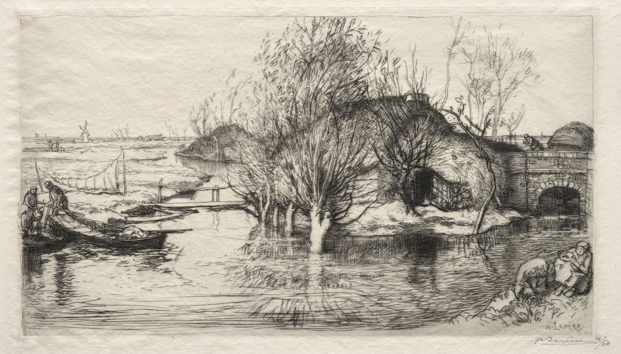 A cabana inundada de Auguste Louis Lepère