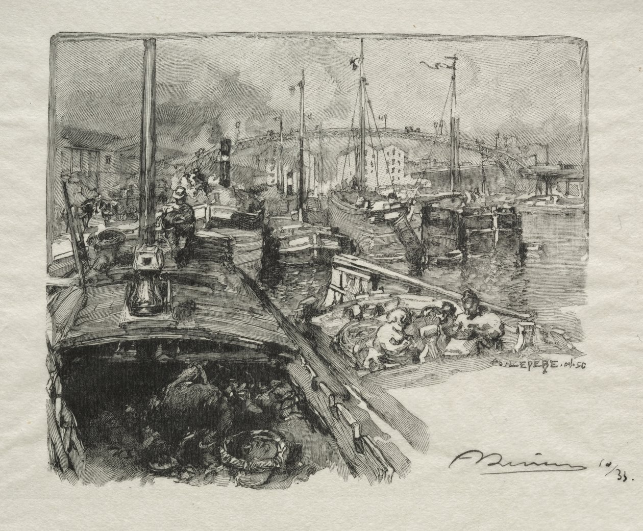 O Bassin de la Villette de Auguste Louis Lepère