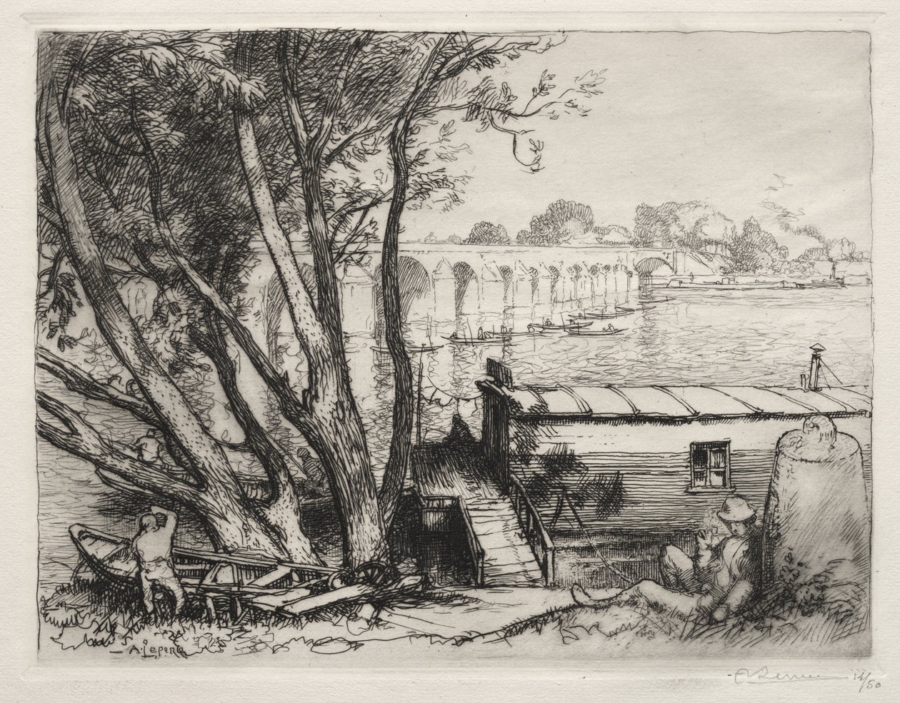 A ponte de Poissy de Auguste Louis Lepère
