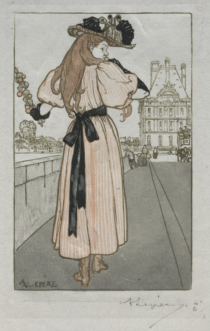 Almanaque de Paris, 1897: Primavera de Auguste Louis Lepère