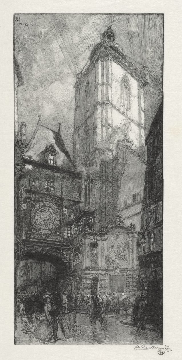 Rouen ilustrado: o grande relógio de Auguste Louis Lepère