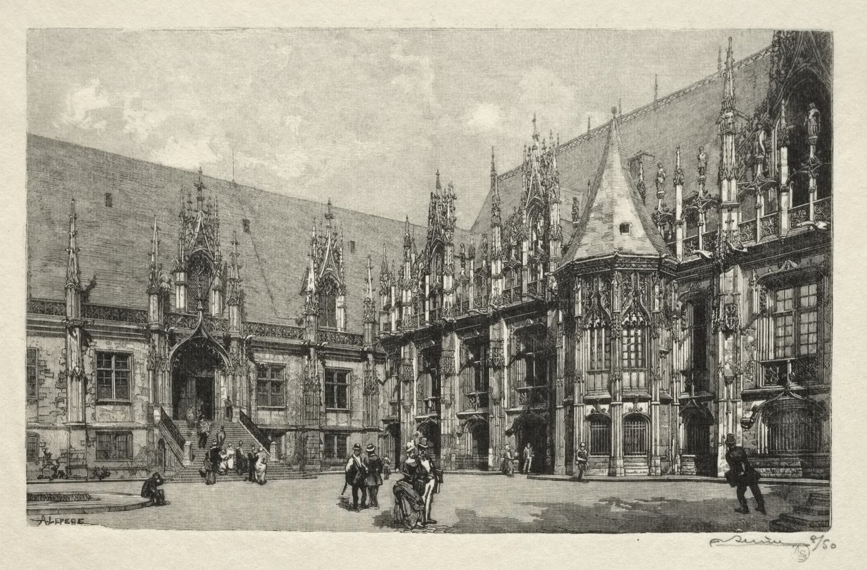 Rouen ilustrado: O Palácio da Justiça de Auguste Louis Lepère