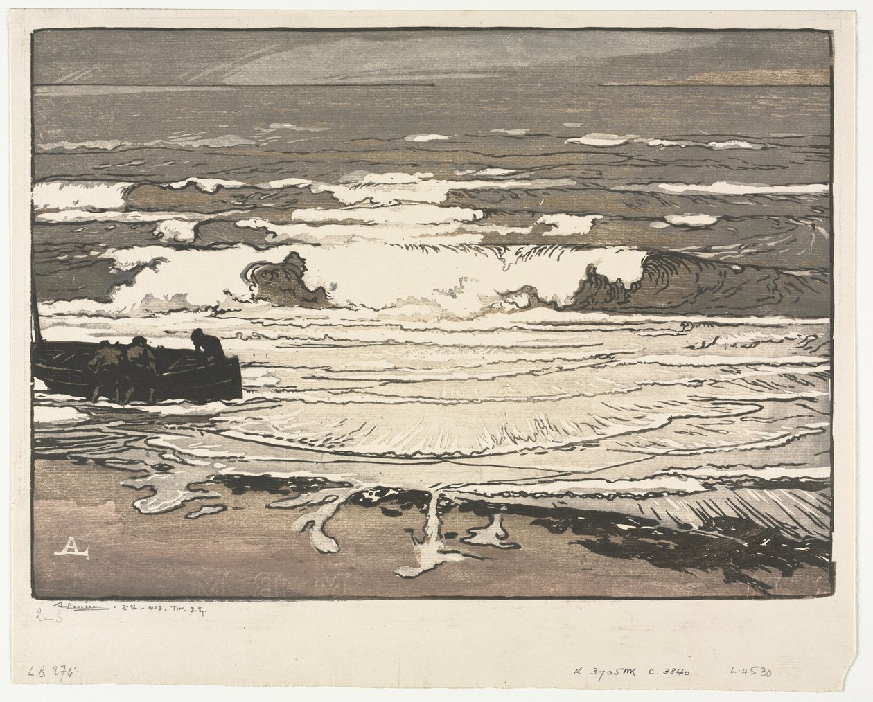 As ondas quebrando, maré de setembro de 1901 de Auguste Louis Lepère