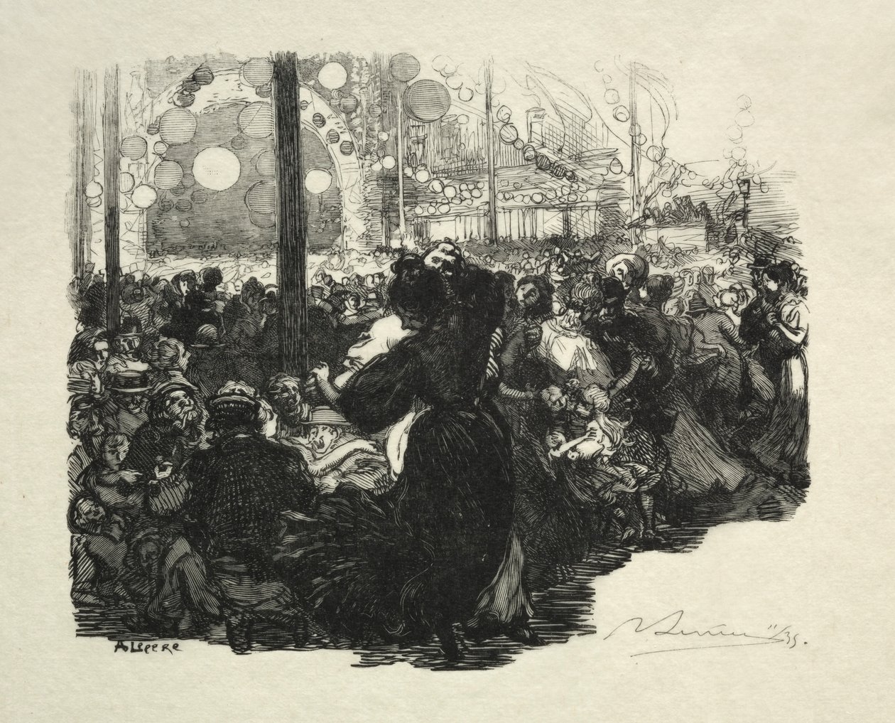 14 de julho, Rue de Belleville, 10 da manhã. de Auguste Louis Lepère