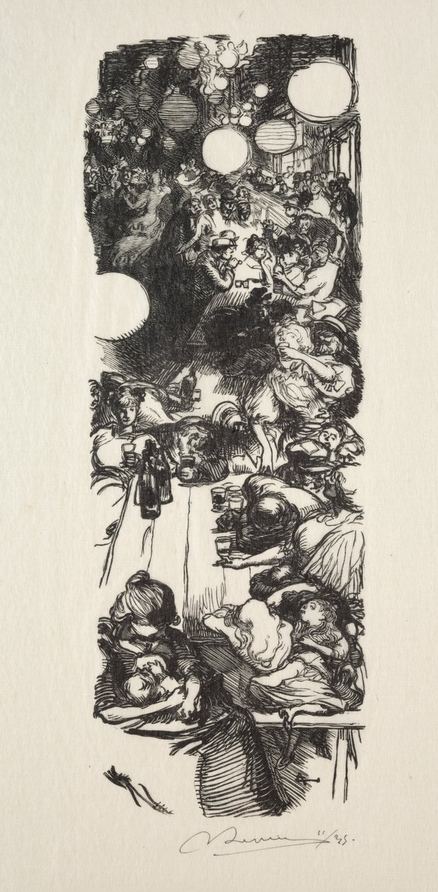 14 de julho, Rue de Belleville, meia-noite de Auguste Louis Lepère