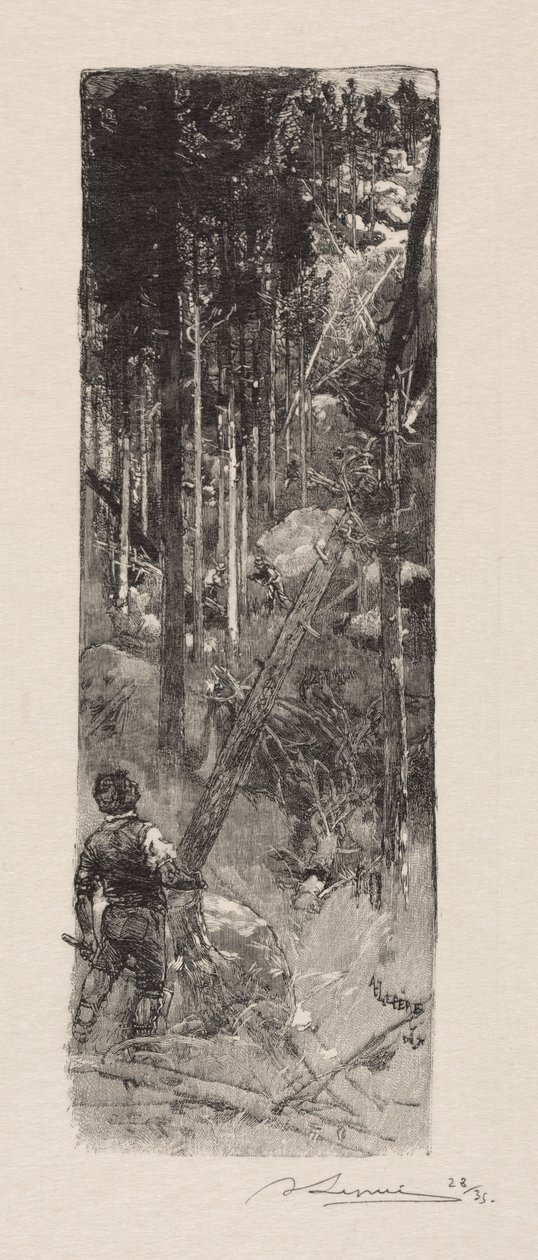 Abate de pinheiros, 1887. de Auguste Louis Lepère