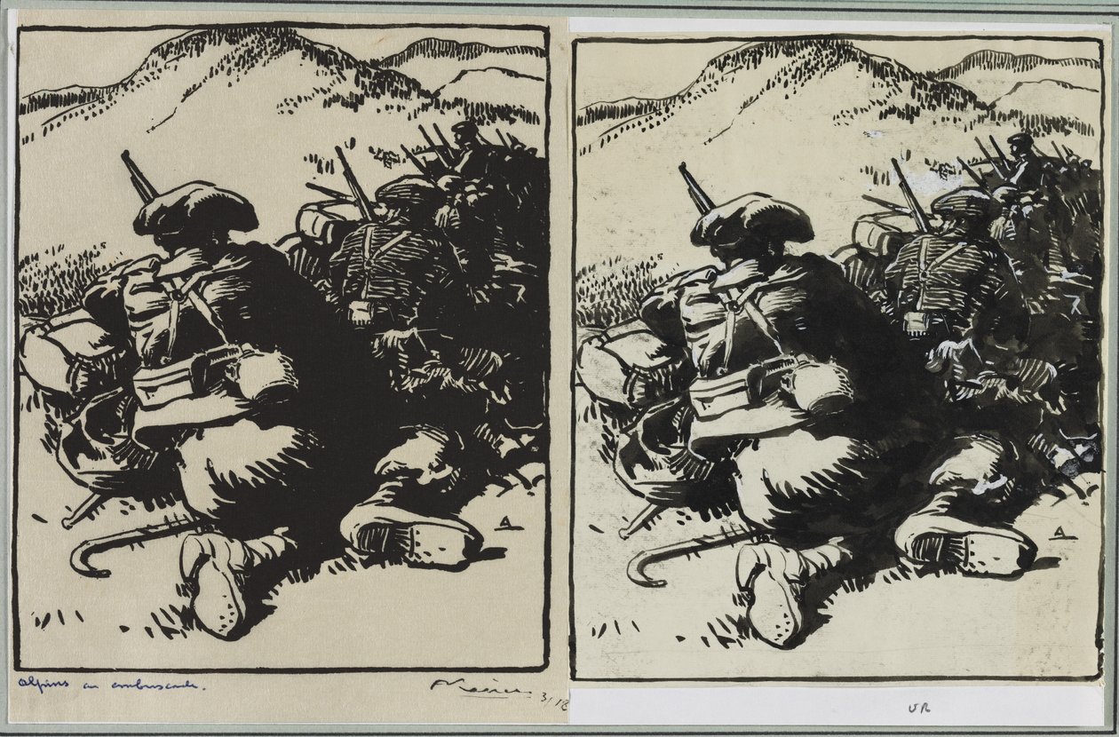 Alpins em emboscada de Auguste Louis Lepère