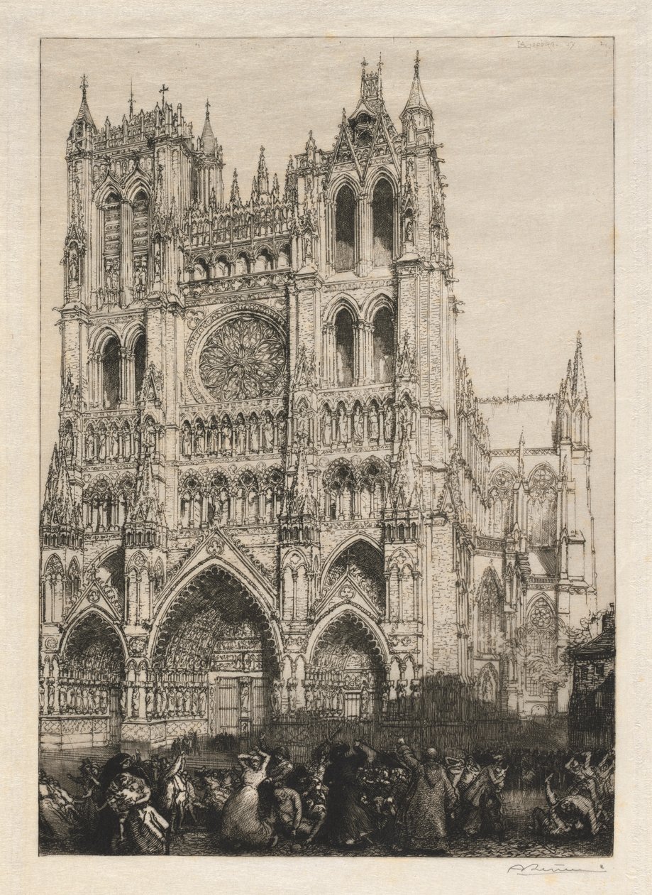 Catedral de Amiens, dia do inventário, 1887. de Auguste Louis Lepère