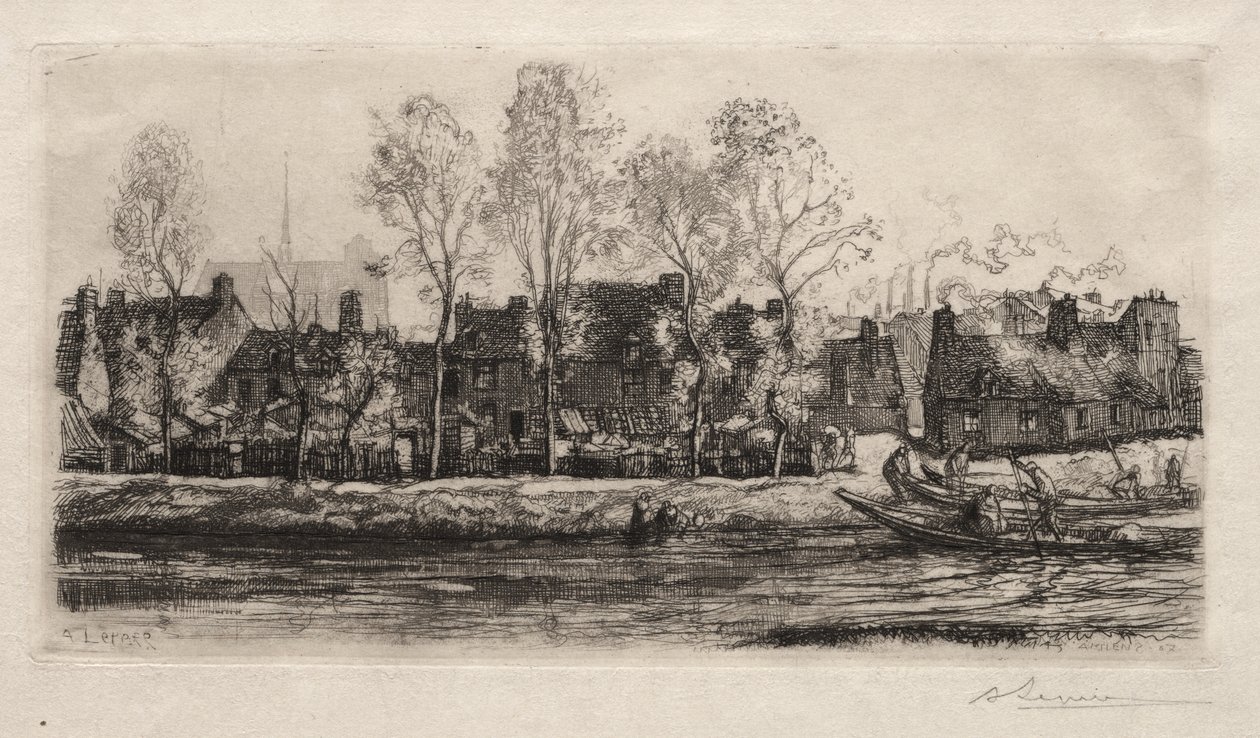 Amiens, as margens do Somme de Auguste Louis Lepère