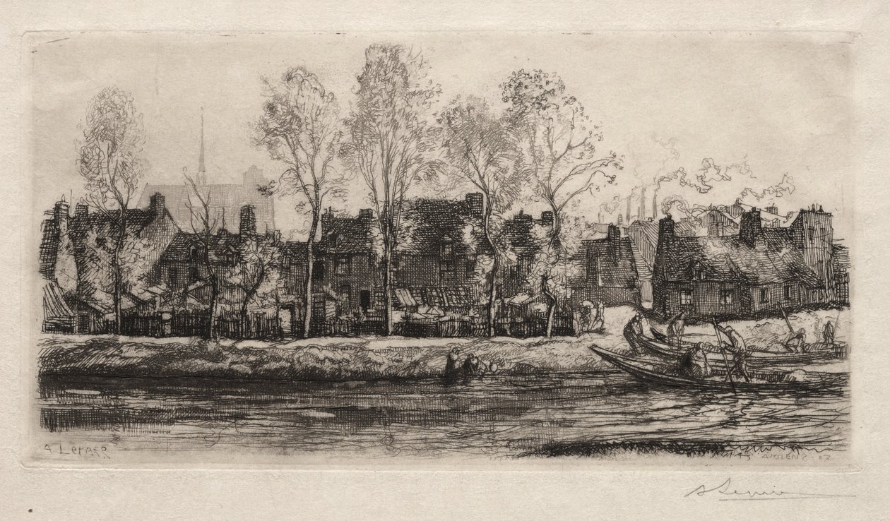 Amiens, os bancos do Somme, 1907. de Auguste Louis Lepère