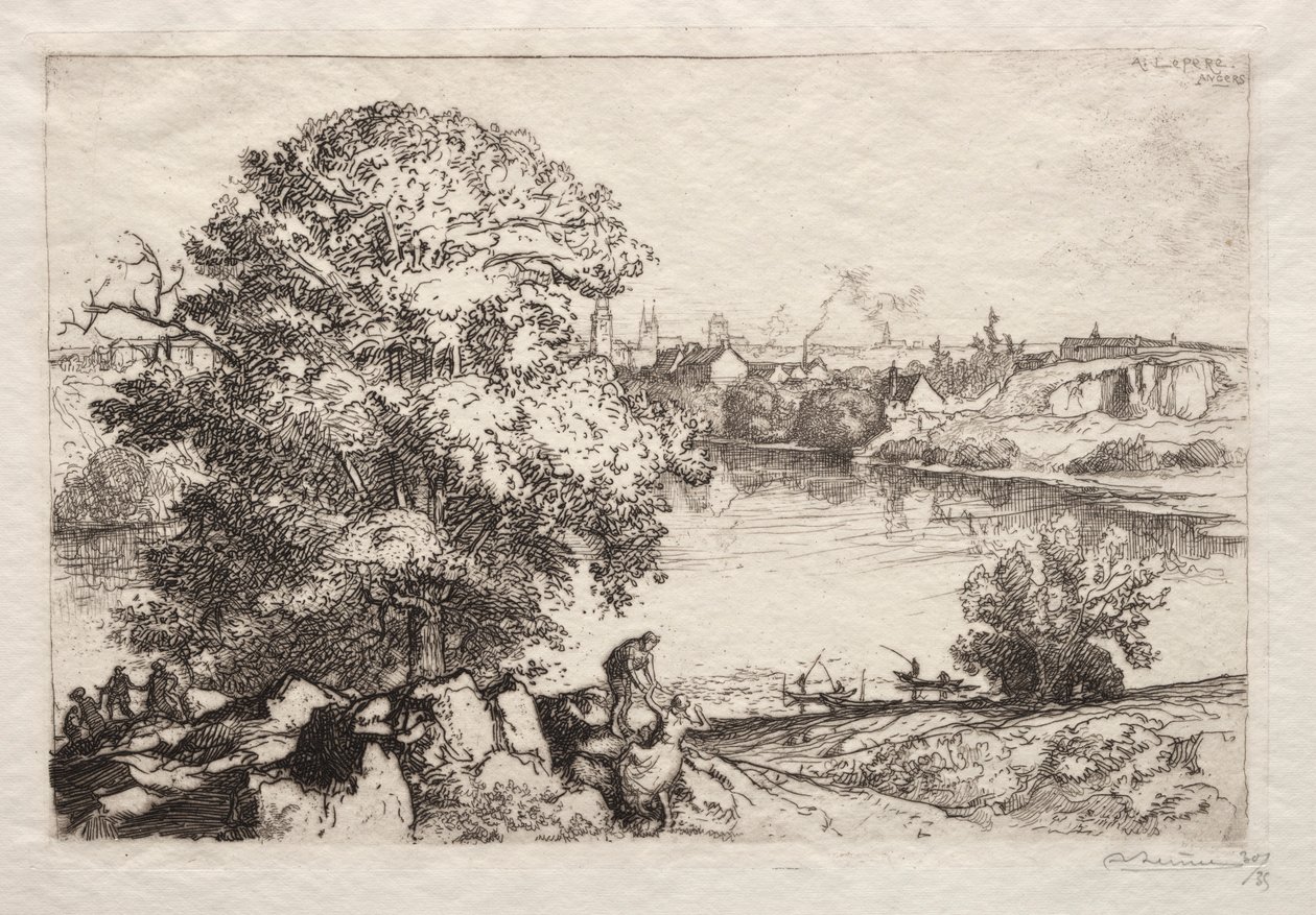 Angers: LÉtang St. Nicolas, 1912. de Auguste Louis Lepère