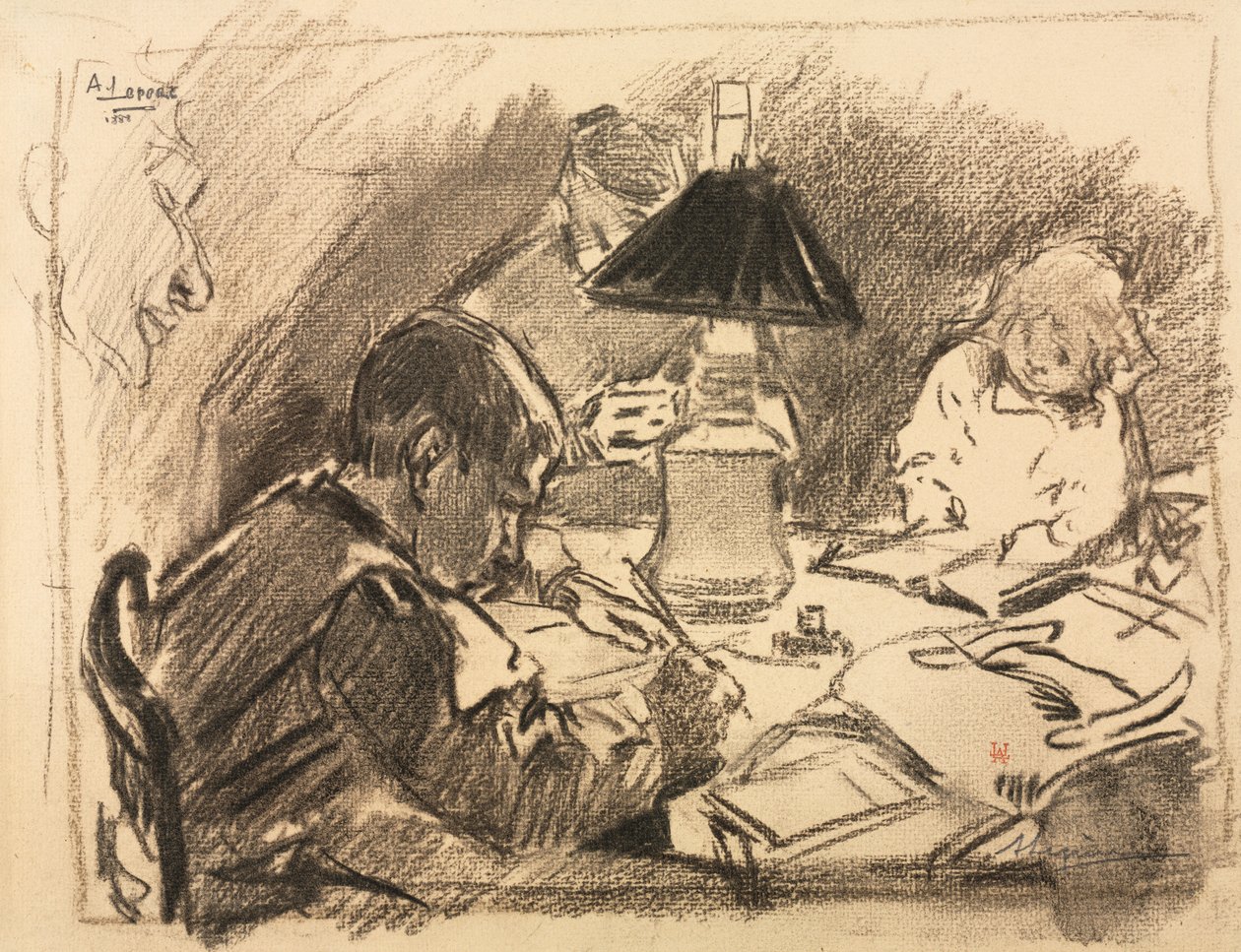 Em torno da lâmpada, 1888. de Auguste Louis Lepère