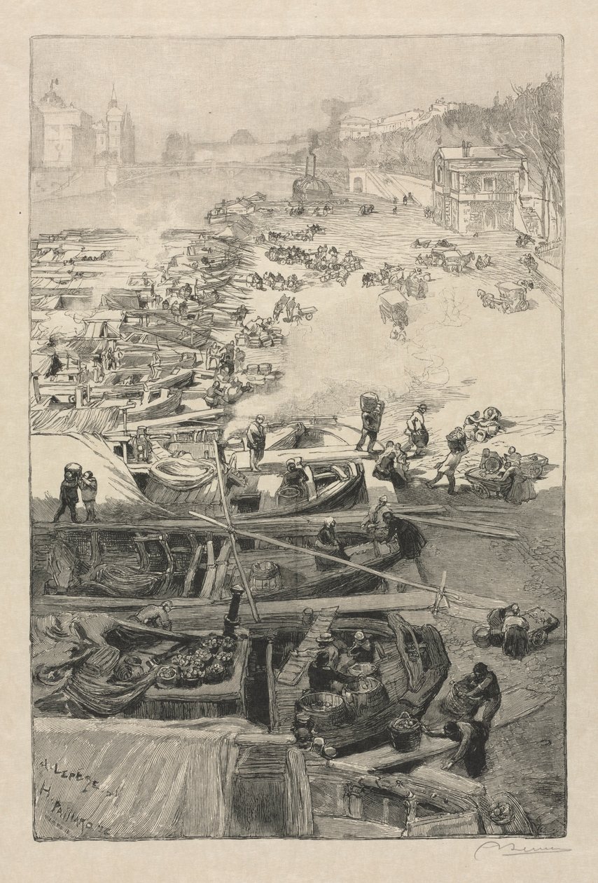 Chegada de batatas ao Hotel de Ville, 1883. de Auguste Louis Lepère
