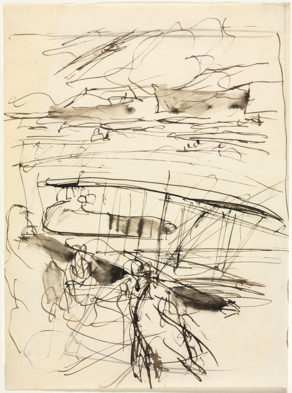 Aviões descansando no chão (verso) de Auguste Louis Lepère