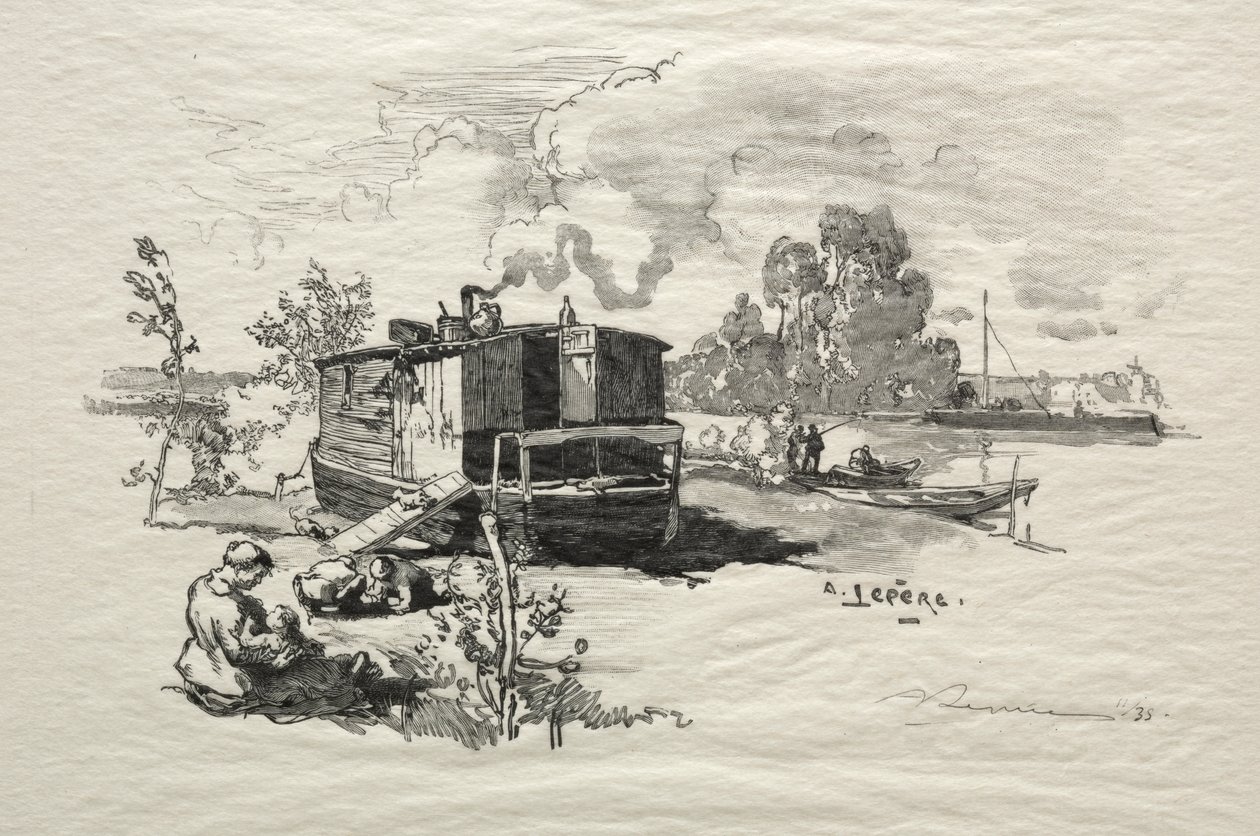 Barco de habitação de Auguste Louis Lepère