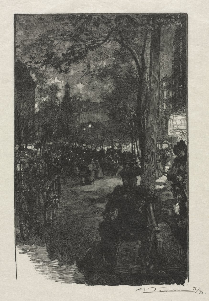 Boulevard Montmartre, Noite de Auguste Louis Lepère