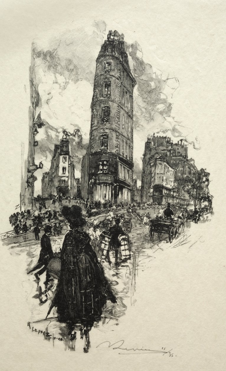 Esquina da Rue de la Lune, 1890. de Auguste Louis Lepère