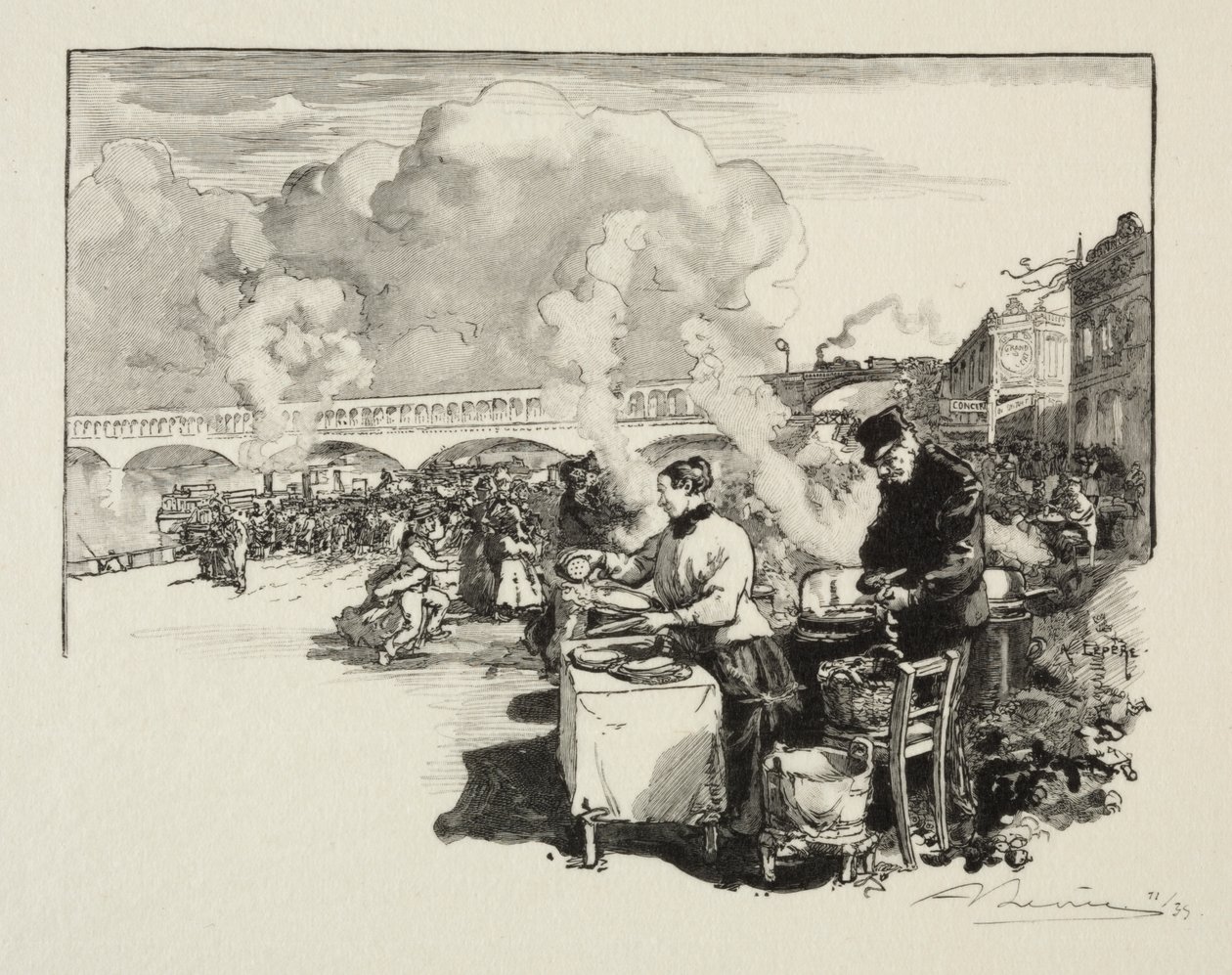 Palco de desembarque para barcos omnibus de Auguste Louis Lepère