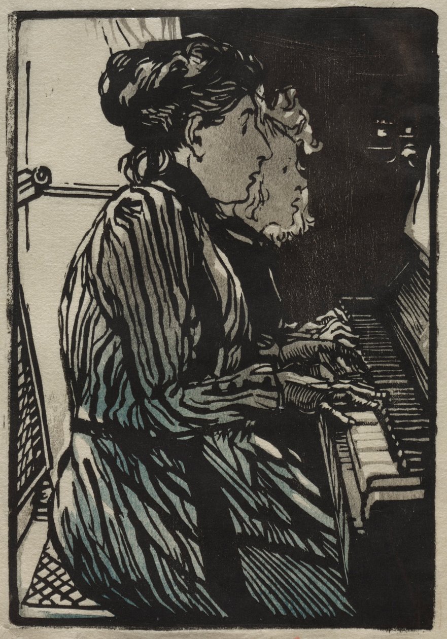 Estudo das Quatro Mãos, 1890. de Auguste Louis Lepère