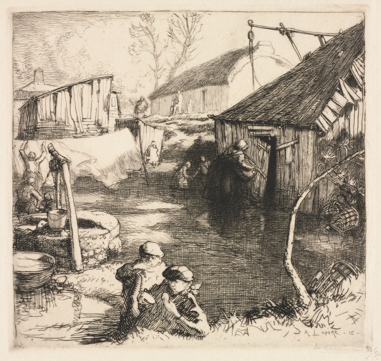 Bairro dos Pescadores (Saint-Jean-de-Monts) de Auguste Louis Lepère