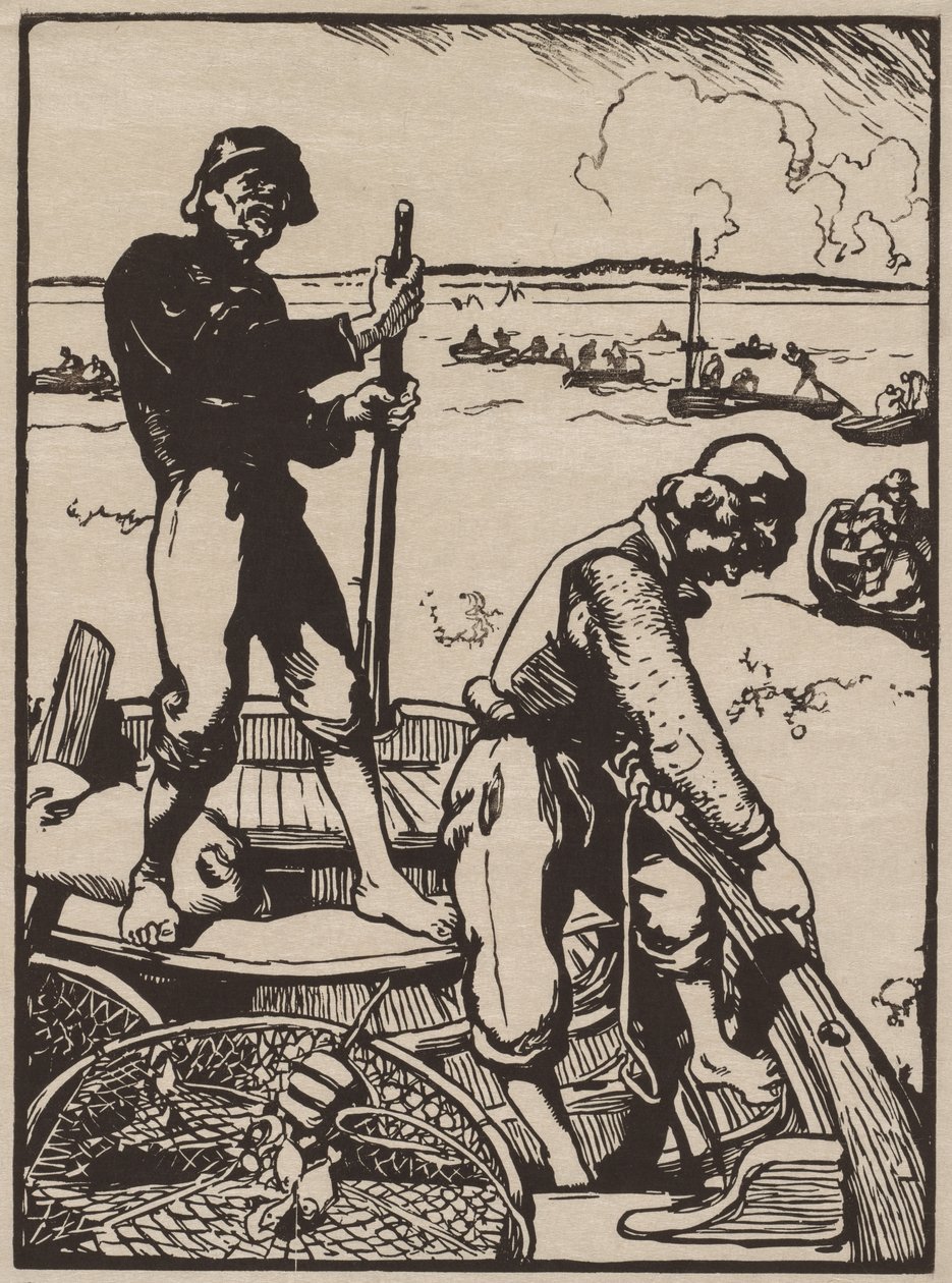Pesca de camarão. de Auguste Louis Lepère