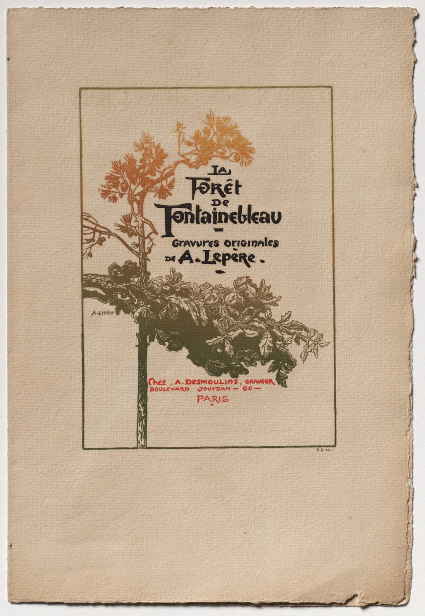 Floresta de Fontainebleau: Anúncio de Floresta de Fontainebleau La Forêt de Fontainebleau, 1890. de Auguste Louis Lepère