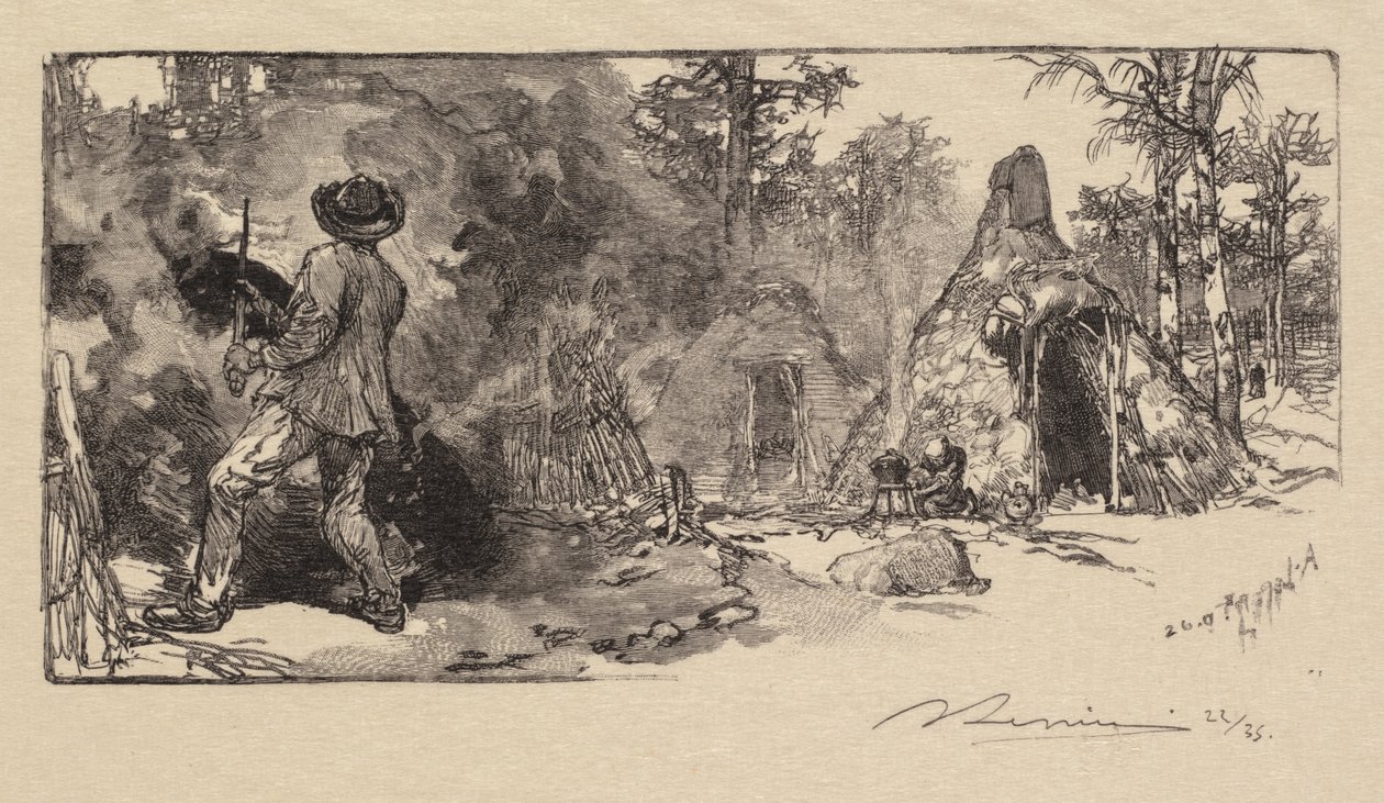 Floresta de Fontainebleau: Carvoeiros de Auguste Louis Lepère