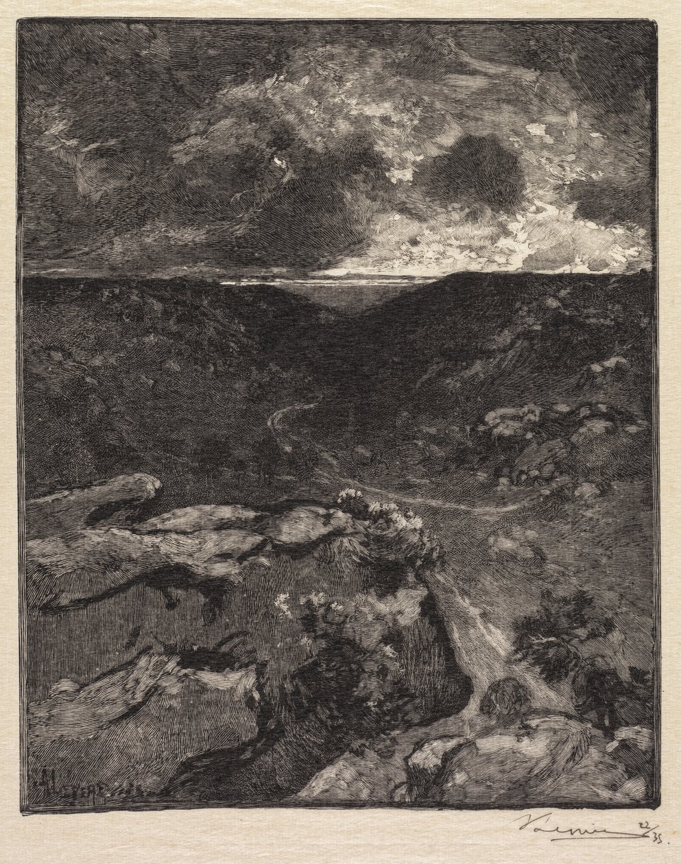 Floresta de Fontainebleau: Vale de Franchard A floresta de Fontainebleau: O vale de Franchard, 1890. de Auguste Louis Lepère
