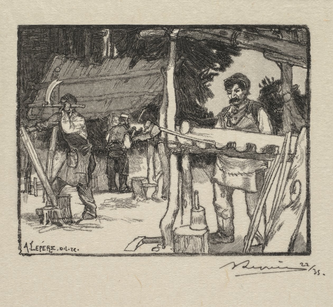 Fontainebleau Forest: Fabricante de ripas de Auguste Louis Lepère