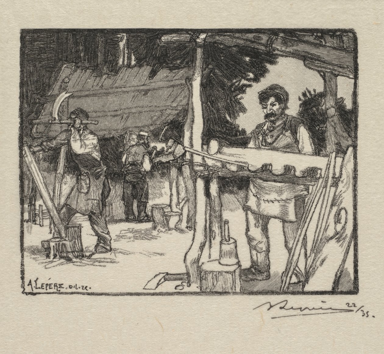 Floresta de Fontainebleau: fabricante de ripas A floresta de Fontainebleau: fabricante de ripas, 189 de Auguste Louis Lepère
