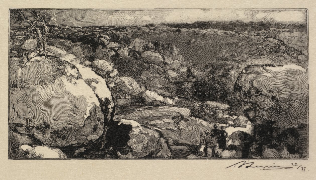 Floresta de Fontainebleau: O Circo de Long-Rocher de Auguste Louis Lepère
