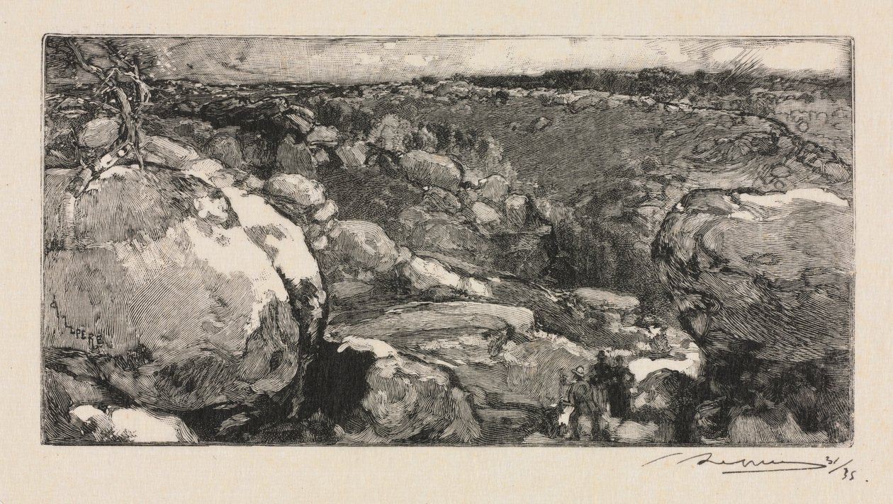 Floresta de Fontainebleau: O Cirque de Long-Rocher, 1888. de Auguste Louis Lepère