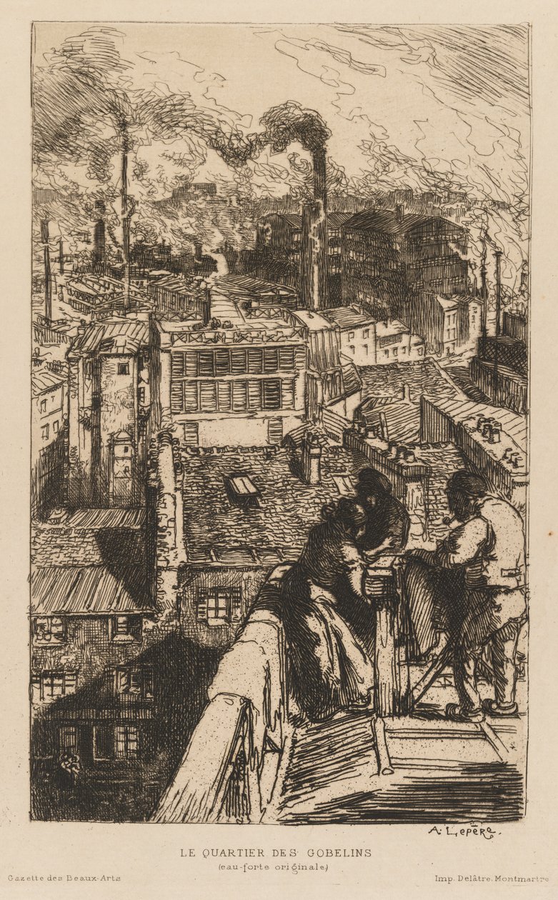 Gazette des Beaux-Arts: O Bairro dos Gobelins de Auguste Louis Lepère