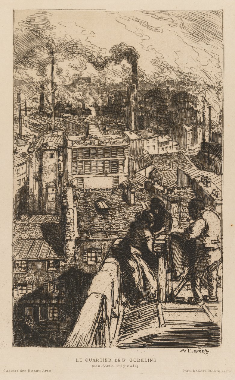 Gazette des Beaux-Arts: Le Quartier des Gobelins, 1889. de Auguste Louis Lepère