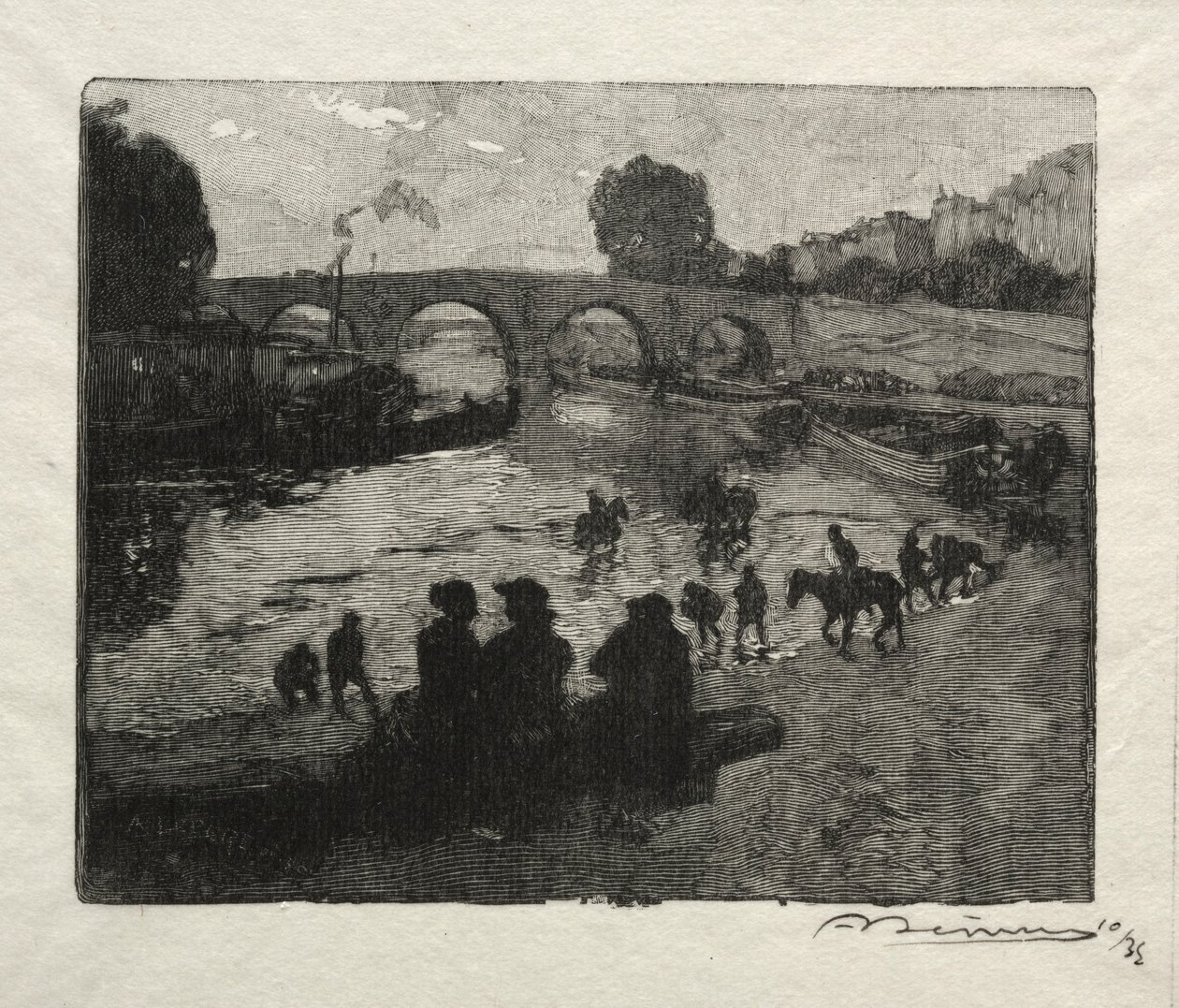 O bebedor de Pont Marie. de Auguste Louis Lepère