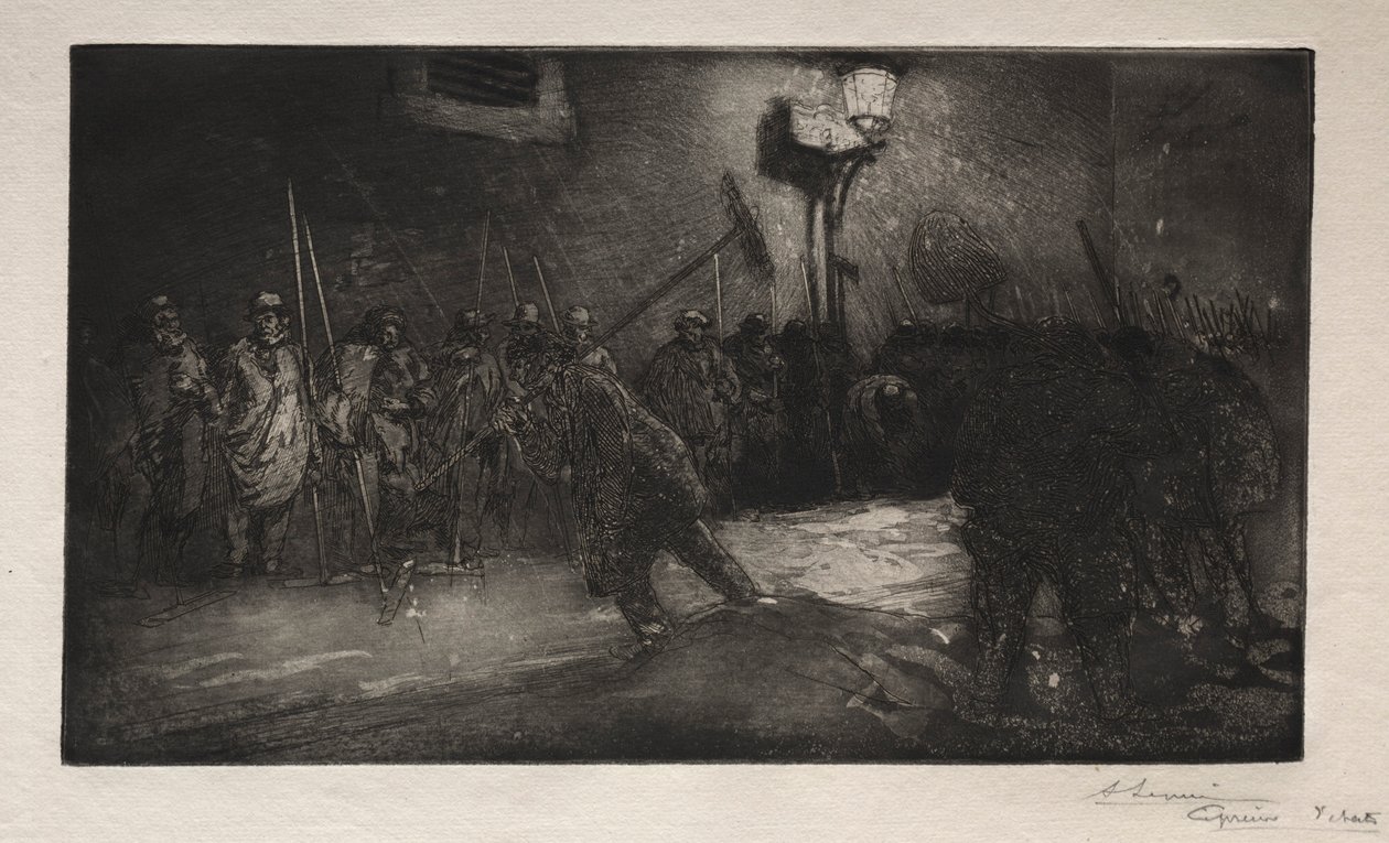 O Chamado dos Varredores da Noite, 1890. de Auguste Louis Lepère