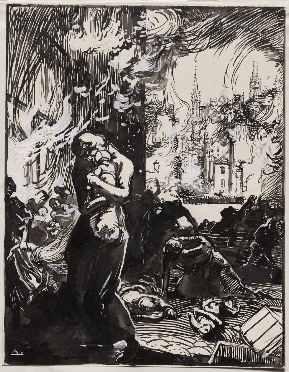 O Fogo de Leuven de Auguste Louis Lepère