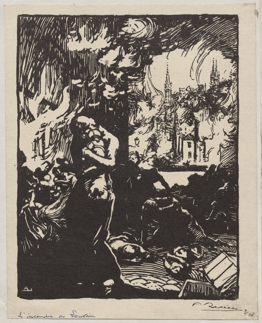 O Fogo de Leuven de Auguste Louis Lepère