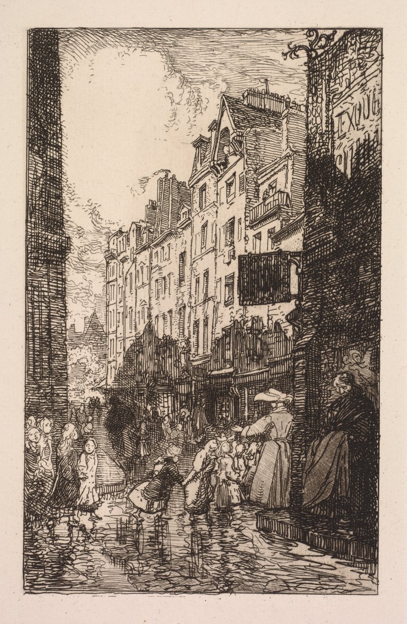 La Biévre, Les Gobelins, Saint-Séverin: O bairro de Saint-Séverin: A Rue des Prêtres Saint-Séverin de Auguste Louis Lepère