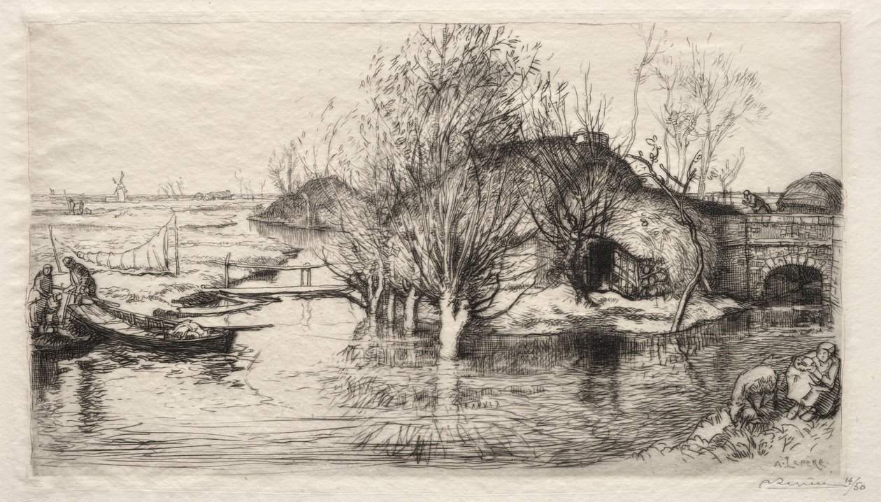 A cabana inundada de Auguste Louis Lepère