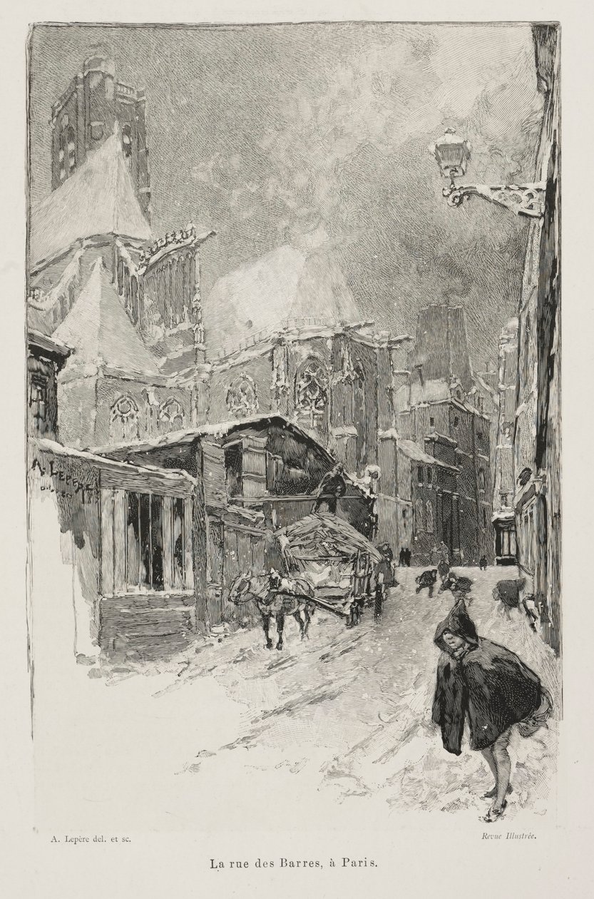 A Rue des Barres, em Paris. de Auguste Louis Lepère
