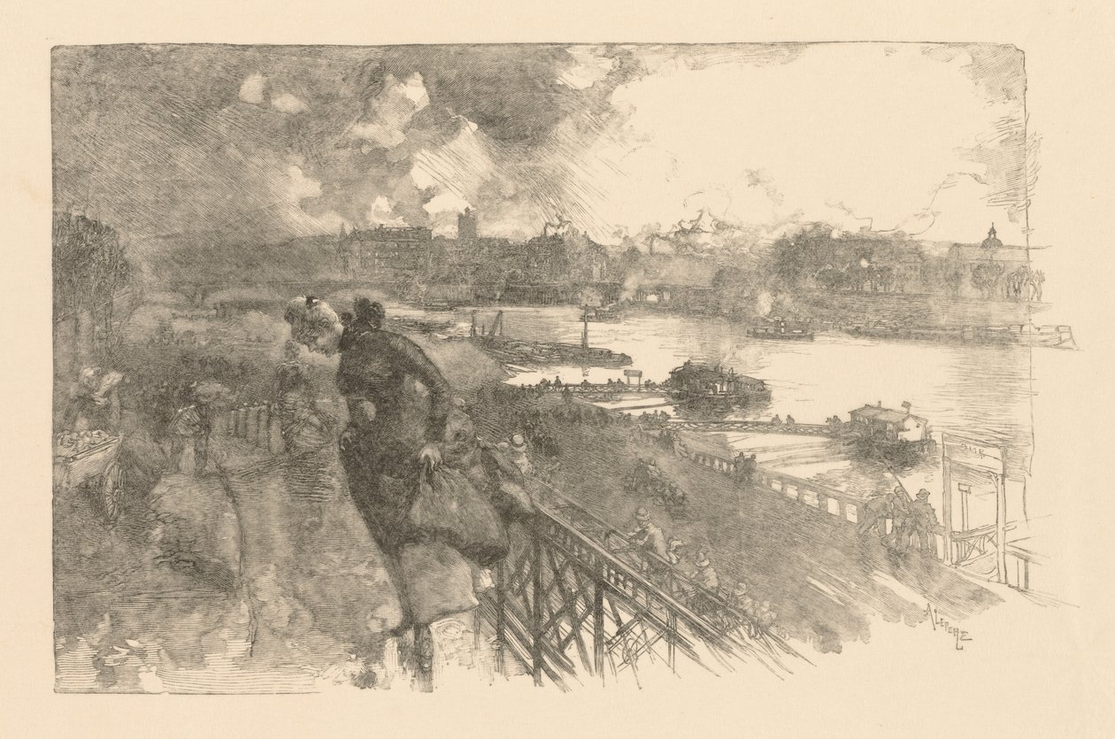 O Sena em Pont d Austerlitz, 1866. de Auguste Louis Lepère