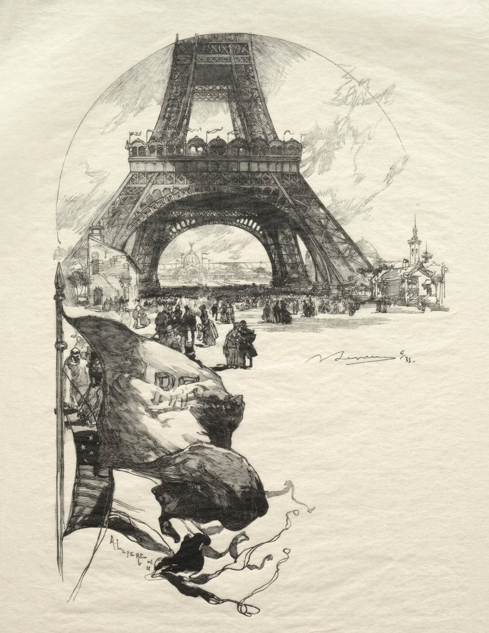 A torre eiffel. de Auguste Louis Lepère