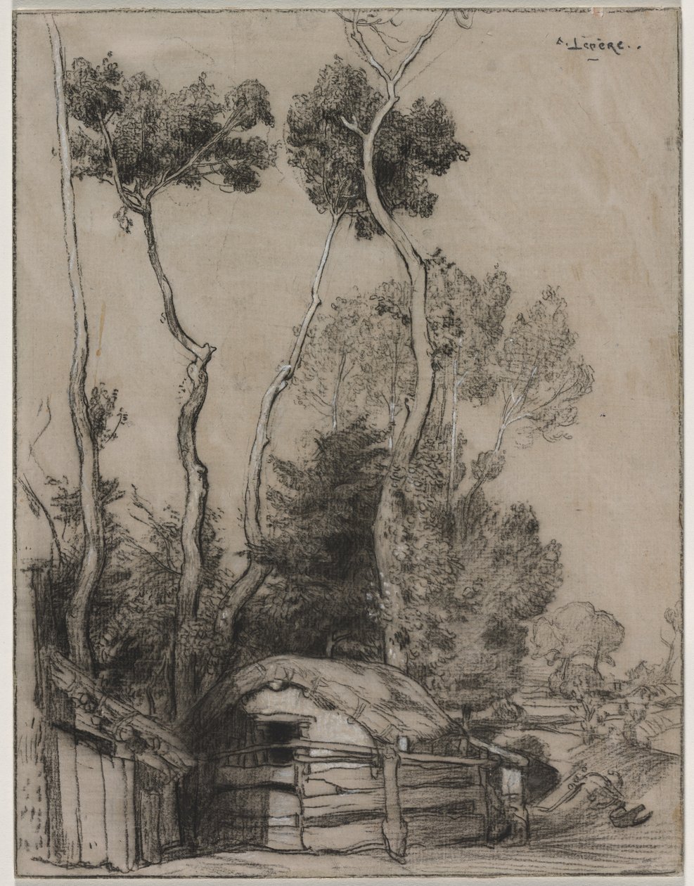 Paisagem com casas de campo de Auguste Louis Lepère