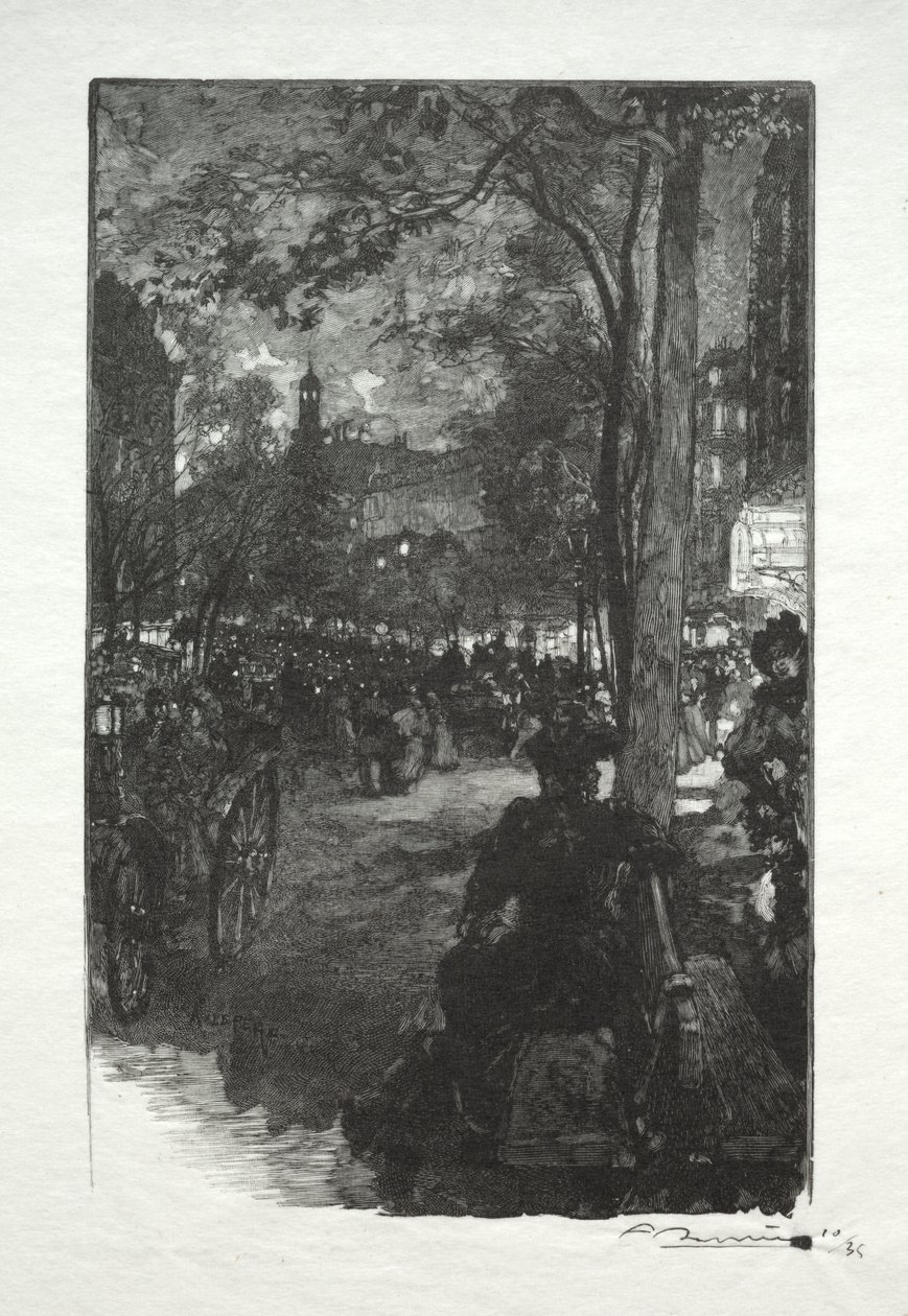 Boulevard Montmartre, Noite de Auguste Louis Lepère