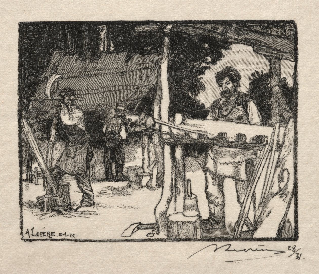 O fabricante das venezianas, 1889. de Auguste Louis Lepère