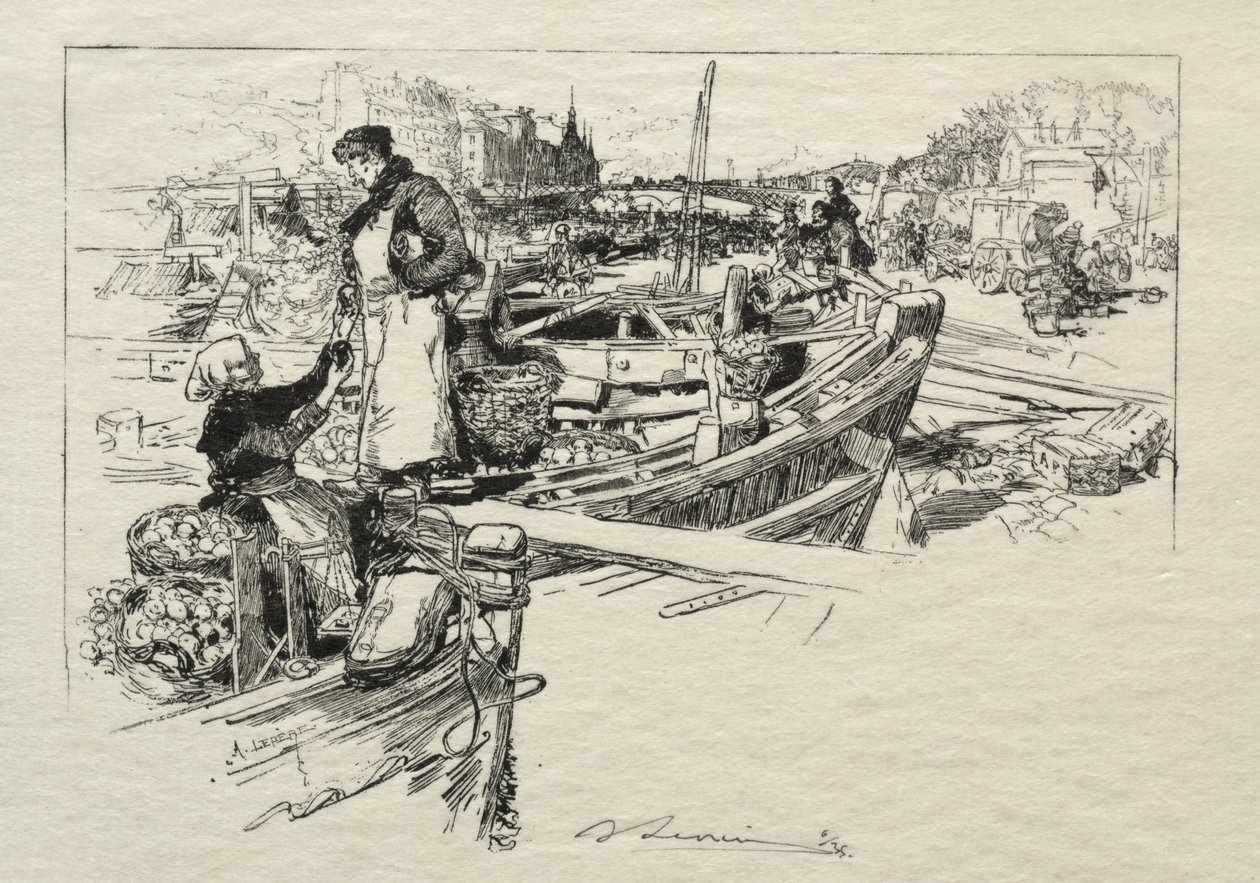O mercado da Apple, nº 1 de Auguste Louis Lepère