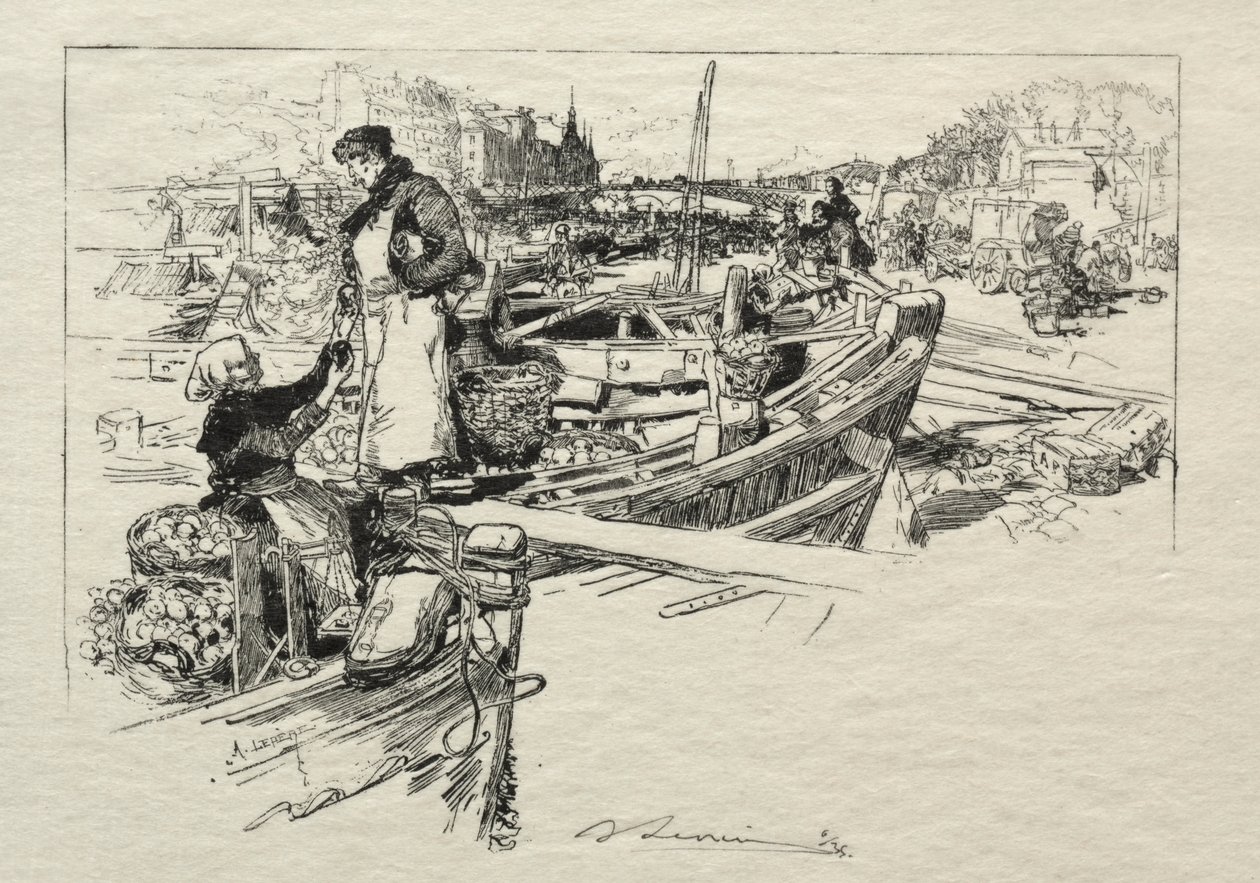 O mercado da Apple, nº 1. de Auguste Louis Lepère